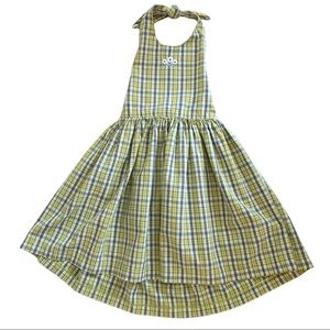 Children’s Place Green Plaid Hi-low Halter Dress